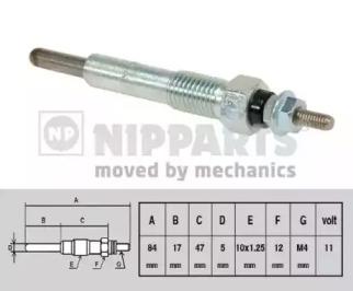 Nipparts J5719009 Свеча накала Nipparts J5719009 Свеча накала