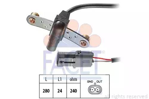 Facet 9.0019 Датчик положения коленвала Facet 9.0019 Датчик положения коленвала