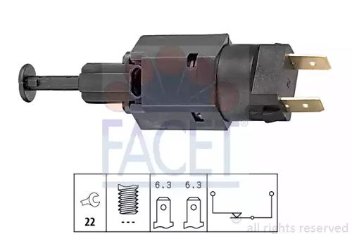 Facet 7.1050 Switch assy stop lamp Facet 7.1050 Switch assy stop lamp