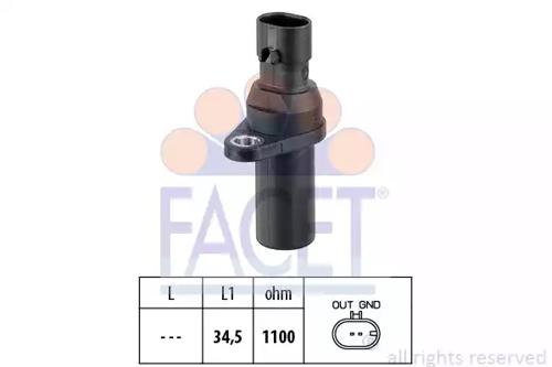 Facet 9.0378 Датчик положення колінвала Facet 9.0378 Датчик положення колінвала