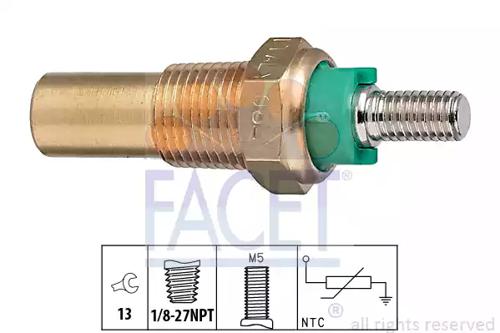 Facet 7.3136 Датчик температури охолоджуючої рідини Facet 7.3136 Датчик температури охолоджуючої рідини