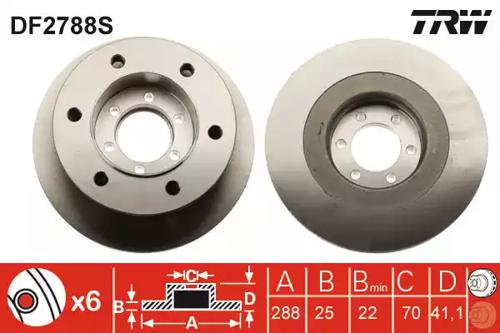 TRW DF2788S Brake disc TRW DF2788S Brake disc