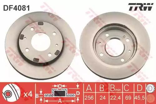 TRW DF4081 Brake disc TRW DF4081 Brake disc