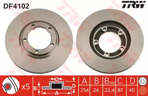 TRW DF4102 Brake disc