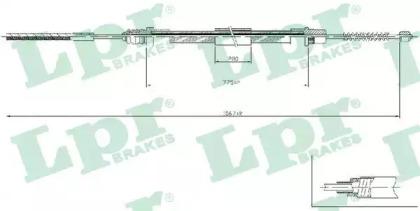 LPR C0209B Трос стояночного тормоза LPR C0209B Трос стояночного тормоза