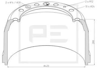 PE Automotive 106.063-00A Bremstrommel PE Automotive 106.063-00A Bremstrommel