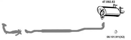 Eberspacher 472038 Глушник вихлопних газів кінцевий