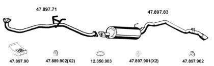 Eberspacher 472041 Глушник вихлопних газів кінцевий Eberspacher 472041 Глушник вихлопних газів кінцевий