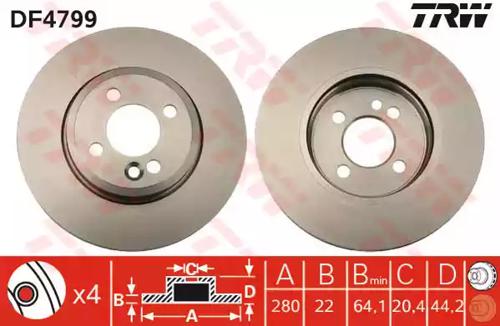 TRW DF4799 Brake disc TRW DF4799 Brake disc