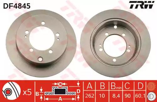 TRW DF4845 Brake disc