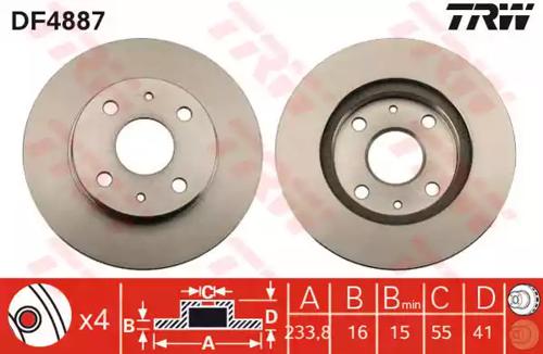 TRW DF4887 Brake disc TRW DF4887 Brake disc