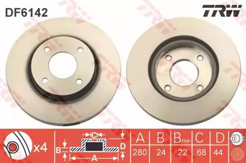 TRW DF6142 Диск гальмівний