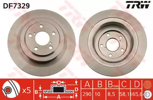 TRW DF7329 Brake disc TRW DF7329 Brake disc