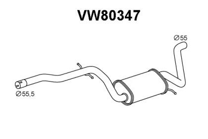 Veneporte VW80347 Глушник вихлопних газів кінцевий