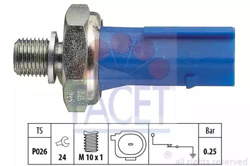 Facet 7.0133 Датчик тиску оливи Facet 7.0133 Датчик тиску оливи
