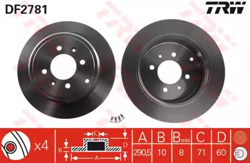 TRW DF2781 Brake disc TRW DF2781 Brake disc