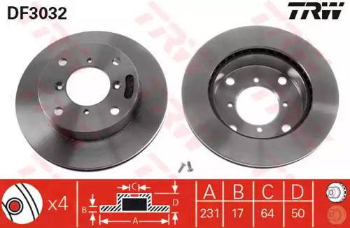 TRW DF3032 Brake disc TRW DF3032 Brake disc