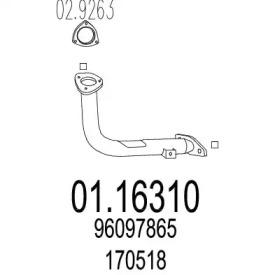 MTS 01.16310 Выпускная труба отработанных газов MTS 01.16310 Выпускная труба отработанных газов