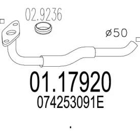 MTS 01.17920 Выпускная труба отработанных газов MTS 01.17920 Выпускная труба отработанных газов