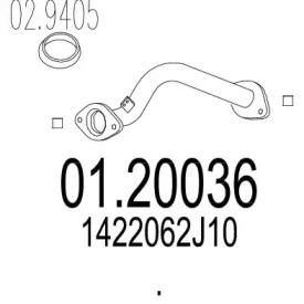 MTS 01.20036 Випускна труба відпрацьованих газів MTS 01.20036 Випускна труба відпрацьованих газів
