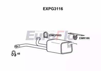Euroflo EXPG3116 Muffler assy front