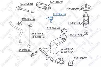 Stellox 51-51002-SX End assy tie rod steering Stellox 51-51002-SX End assy tie rod steering