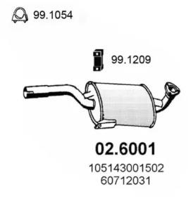 Asso 02.6001 Muffler assy front Asso 02.6001 Muffler assy front