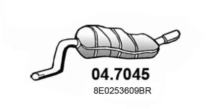 Asso 04.7045 Глушник вихлопних газів кінцевий Asso 04.7045 Глушник вихлопних газів кінцевий