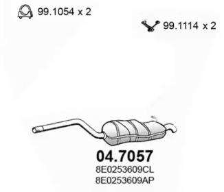 Asso 04.7057 Глушник вихлопних газів кінцевий