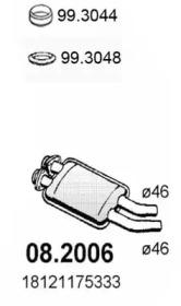 Asso 08.2006 Muffler assy front Asso 08.2006 Muffler assy front