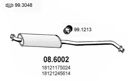 Asso 08.6002 Середній глушник вихлопних газів
