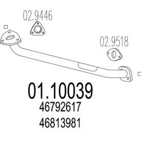 MTS 01.10039 Випускна труба відпрацьованих газів MTS 01.10039 Випускна труба відпрацьованих газів