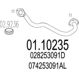 MTS 01.10235 Выпускная труба отработанных газов MTS 01.10235 Выпускная труба отработанных газов