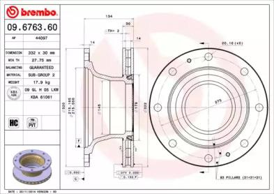 Brembo 09.6763.60 Brake disc Brembo 09.6763.60 Brake disc