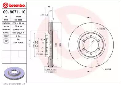 Brembo 09.8071.11 Brake disc Brembo 09.8071.11 Brake disc
