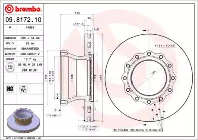Brembo 09.8172.10 Диск гальмівний Brembo 09.8172.10 Диск гальмівний