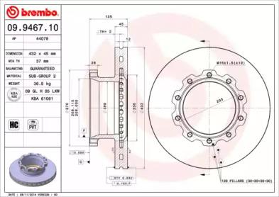 Brembo 09.9467.10 Brake disc