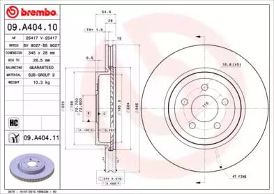 Brembo 09.A404.11 Brake disc Brembo 09.A404.11 Brake disc