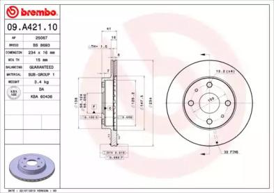 Brembo 09.A421.10 Brake disc