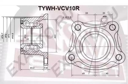 Asva TYWH-VCV10R Wheel bearing Asva TYWH-VCV10R Wheel bearing