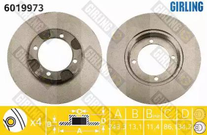 Girling 6019973 Brake disc Girling 6019973 Brake disc