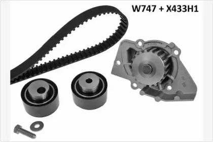 MGA 747K1 Комплект ременя ГРМ з водяним насосом і роликами