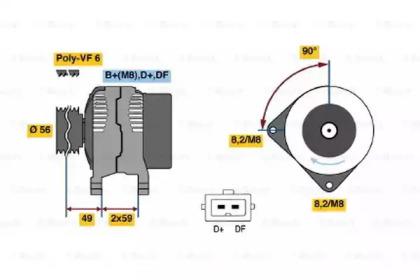 Bosch 0 123 515 021 Alternator assy