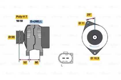 Bosch 0 124 525 020 Alternator assy