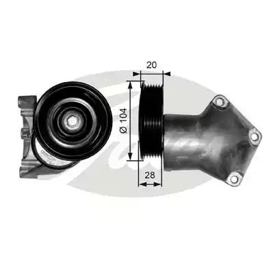 Gates T38202 Ролик натяжний ременя поліклинового Gates T38202 Ролик натяжний ременя поліклинового