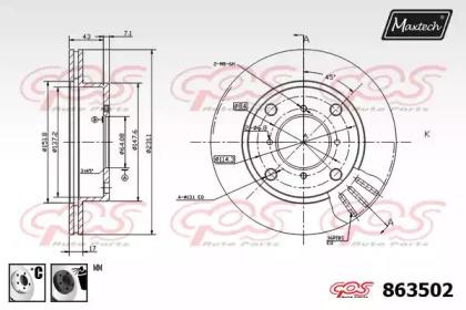 Maxtech 863502.6060 Диск гальмівний Maxtech 863502.6060 Диск гальмівний