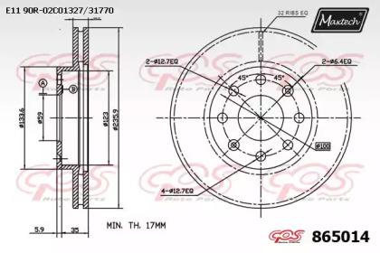 Maxtech 865014.0000 Диск гальмівний