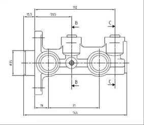 Motaquip VMC241 Циліндр головний гальмівний