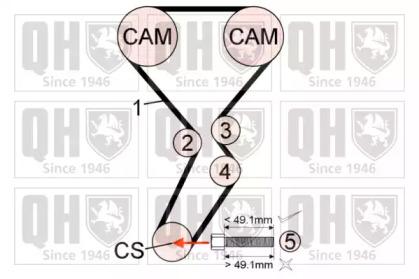 Quinton Hazell QBPK7491 Комплект ременя ГРМ з водяним насосом і роликами