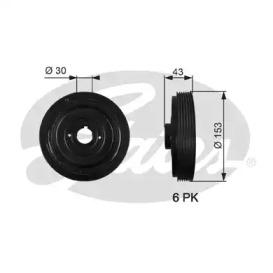 Gates TVD1005 Шкив коленвала Gates TVD1005 Шкив коленвала